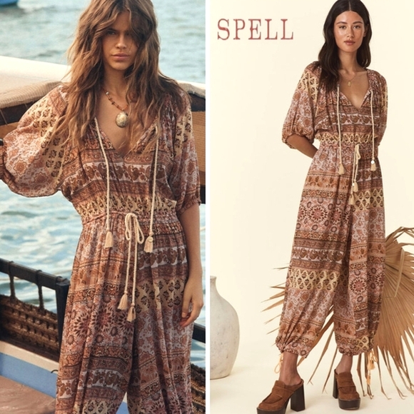 ISO SIZE SWAP SPELL Lovers Beach Jumpsuit BOHEME COLLECTION 24'/NEED XS HAVE SM - Picture 2 of 6